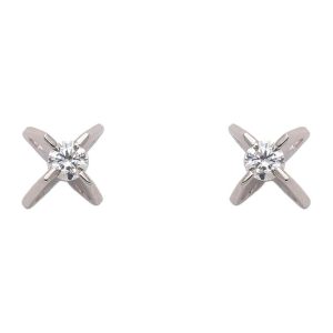 Pendientes oro blanco 18kl diamantes