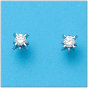 Pendientes oro blanco 18kl diamantes