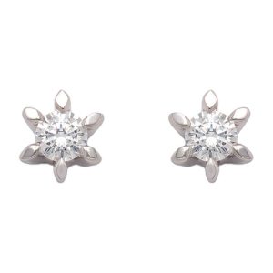 Pendientes oro blanco 18kl diamantes