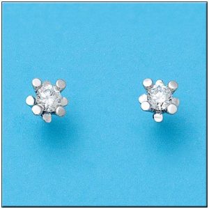 Pendientes oro blanco 18kl diamantes