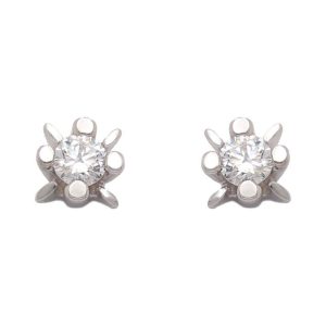 Pendientes oro blanco 18kl diamantes