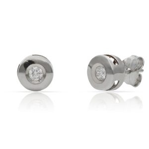 Pendientes oro blanco 18kl diamantes chaton – 7.50mm