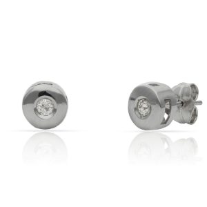 Pendientes oro blanco 18kl diamantes chaton – 7mm