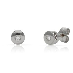 Pendientes oro blanco 18kl diamantes chaton – 6.50mm