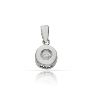 Colgante oro blanco 18kl diamante chaton – 7mm