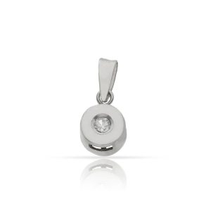 Colgante oro blanco 18kl diamante chaton – 6.50mm