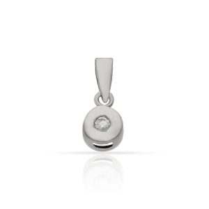 Colgante oro blanco 18kl diamante chaton – 5.50mm