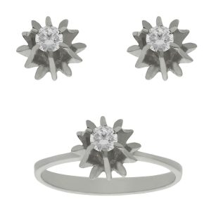 Pendientes oro blanco 18kl diamantes