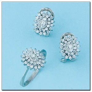 Pendientes oro blanco 18kl diamantes