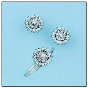 Pendientes oro blanco 18kl diamantes