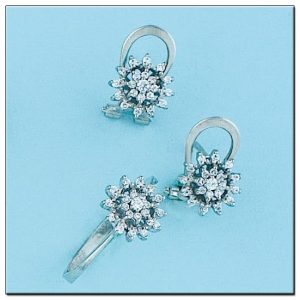 Pendientes oro blanco 18kl diamantes