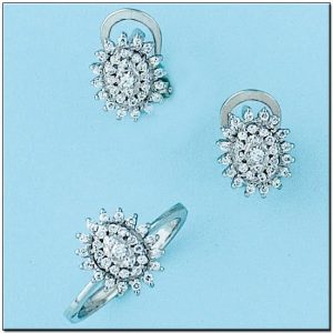 Pendientes oro blanco 18kl diamantes