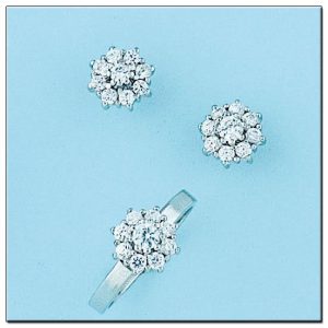 Pendientes oro blanco 18kl diamantes