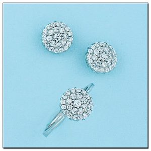 Pendientes oro blanco 18kl diamantes