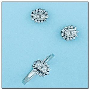 Pendientes oro blanco 18kl diamantes