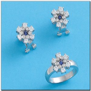 Pendientes oro blanco 18kl diamantes