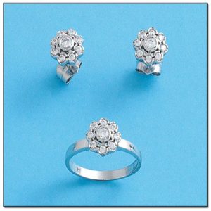 Pendientes oro blanco 18kl diamantes