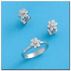 Pendientes oro blanco 18kl diamantes