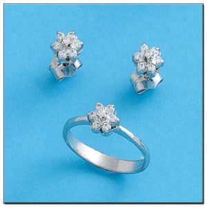 Pendientes oro blanco 18kl diamantes