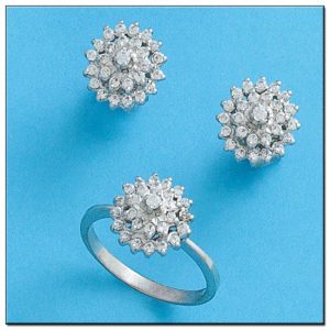 Pendientes oro blanco 18kl diamantes
