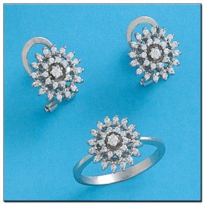 Pendientes oro blanco 18kl diamantes