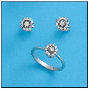 Pendientes oro blanco 18kl diamantes