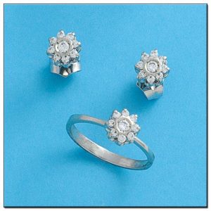 Pendientes oro blanco 18kl diamantes