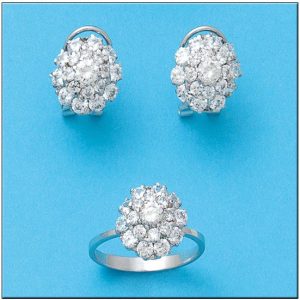 Pendientes oro blanco 18kl diamantes