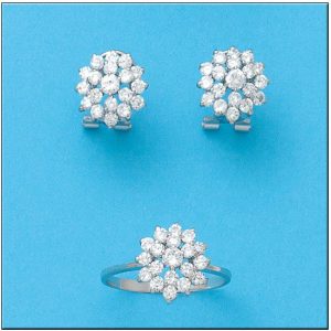 Pendientes oro blanco 18kl diamantes