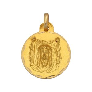 Medalla oro 18kl santa faz medida 15mm