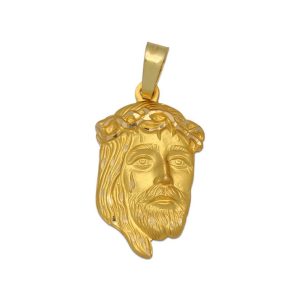 Medalla oro 18kl cara de cristo – 15x25mm