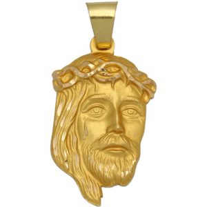 Medalla oro 18kl cara de cristo – 24x40mm