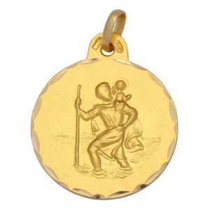 Medalla oro 18kl san cristobal de 21mm