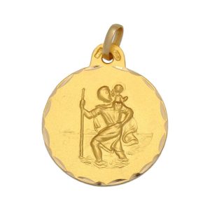 Medalla oro 18kl san cristobal – 19mm