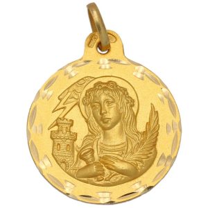 Medalla oro 18kl santa barbara – 23mm