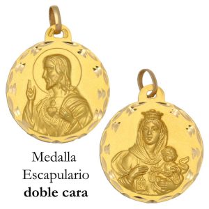 Medalla oro 18kl escapulario – 26mm