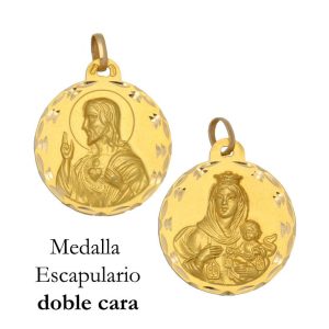 Medalla oro 18kl escapulario – 18mm