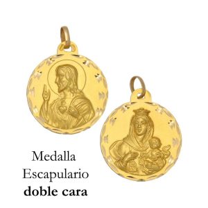 Medalla oro 18kl escapulario – 16mm