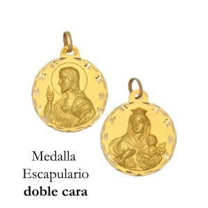 Medalla oro 18kl escapulario – 14mm