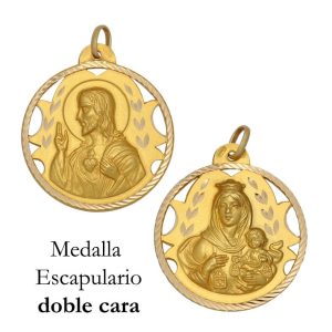 Medalla oro 18kl escapulario – 22mm