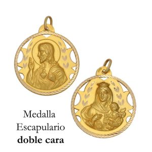 Medalla oro 18kl escapulario – 20mm