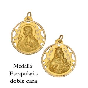 Medalla oro 18kl escapulario – 18mm