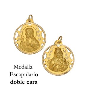 Medalla oro 18kl escapulario – 16mm