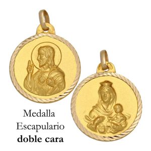 Medalla oro 18kl escapulario – 22mm