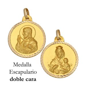 Medalla oro 18kl escapulario – 20mm