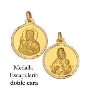 Medalla oro 18kl escapulario – 18mm
