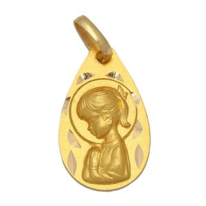 Medalla oro 18kl v. niña – 13x22mm