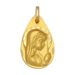 Medalla oro 18kl virgen niña – 13x22mm