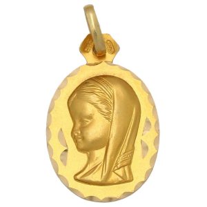 Medalla oro 18kl v. niña – 16×21 mm
