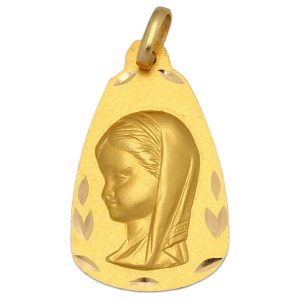 Medalla oro 18kl v. niña – 17×26 mm